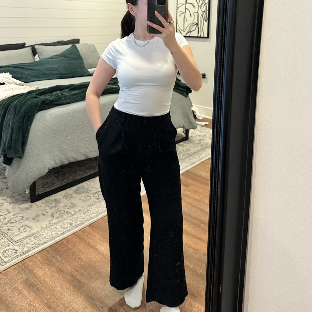 Old Navy Black Taylor Wide-Leg Trouser (Petite)